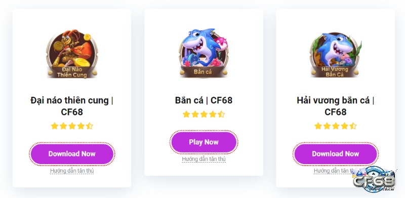 Người chơi có đa dạng các trò chơi bắn cá tại CF 68