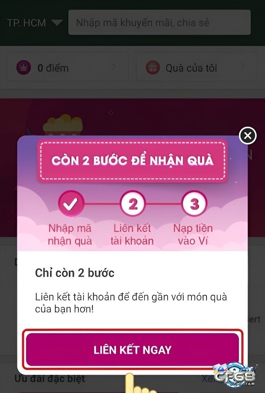 Momo bị lỗi nạp tiền do chưa liên kết tài khoản ngân hàng