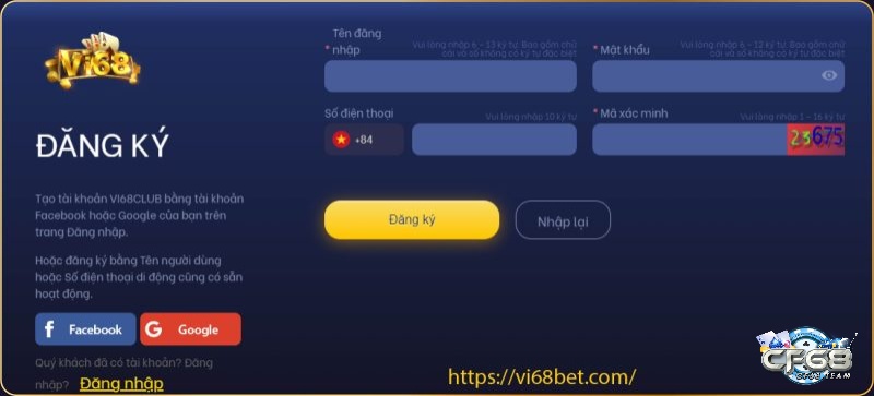 Đăng nhập Vi68 cần lưu ý các thông tin được chia sẻ bởi CF68