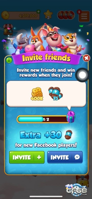 Mời bạn bè tham gia chơi game nhận lượt quay dễ dàng